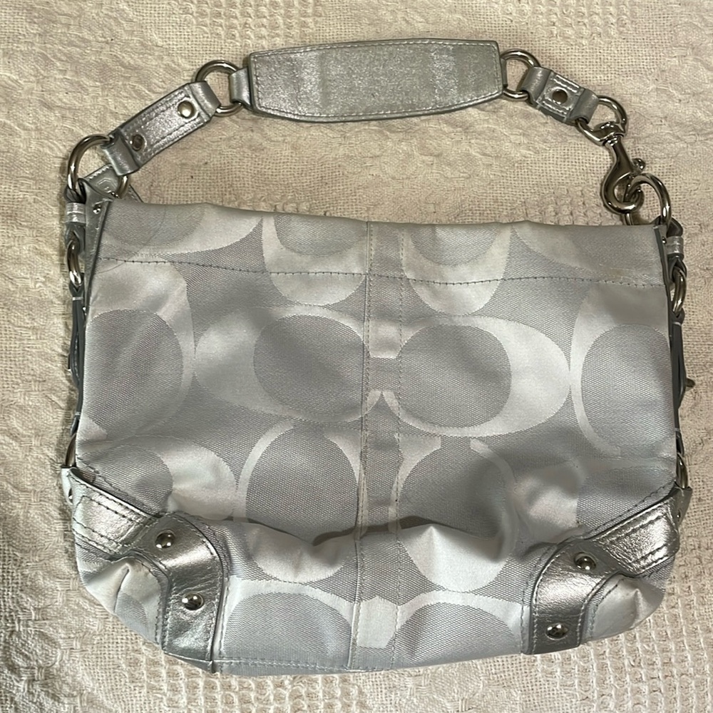 Silver coach bag
